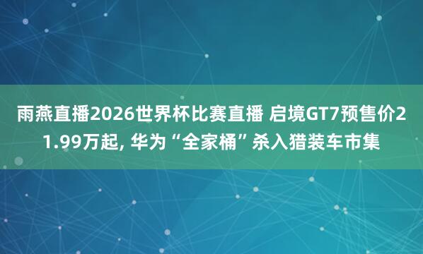 雨燕直播2026世界杯比赛直播 启境GT7预售价21.99万起, 华为“全家桶”杀入猎装车市集