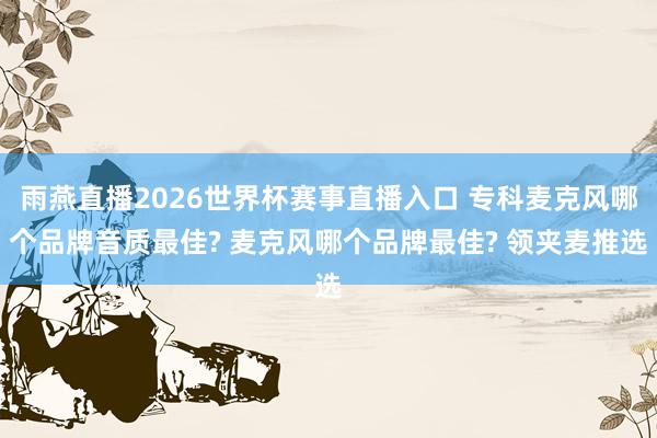雨燕直播2026世界杯赛事直播入口 专科麦克风哪个品牌音质最佳? 麦克风哪个品牌最佳? 领夹麦推选