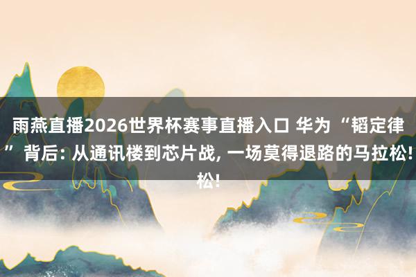 雨燕直播2026世界杯赛事直播入口 华为 “韬定律” 背后: 从通讯楼到芯片战, 一场莫得退路的马拉松!