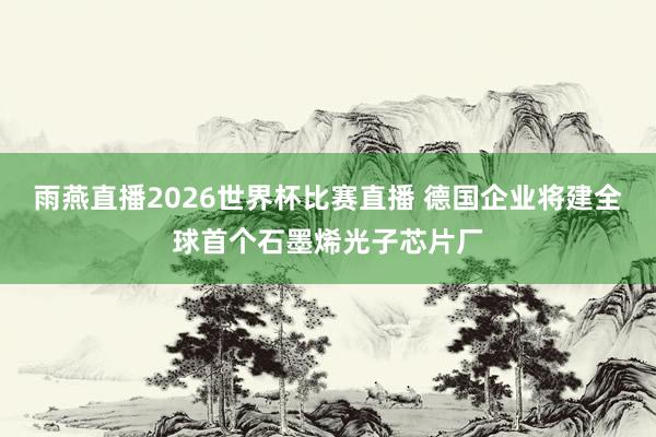 雨燕直播2026世界杯比赛直播 德国企业将建全球首个石墨烯光子芯片厂