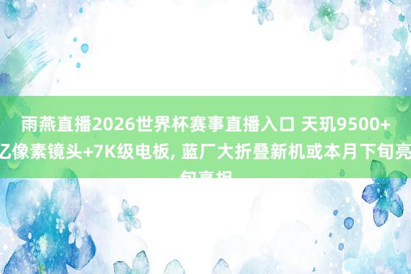 雨燕直播2026世界杯赛事直播入口 天玑9500+2亿像素镜头+7K级电板, 蓝厂大折叠新机或本月下旬亮相