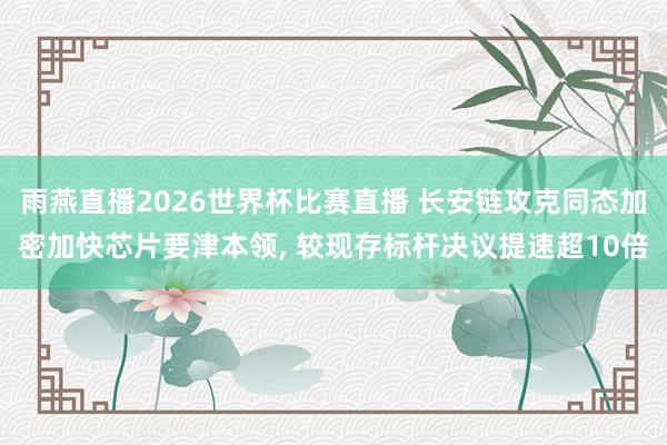 雨燕直播2026世界杯比赛直播 长安链攻克同态加密加快芯片要津本领, 较现存标杆决议提速超10倍