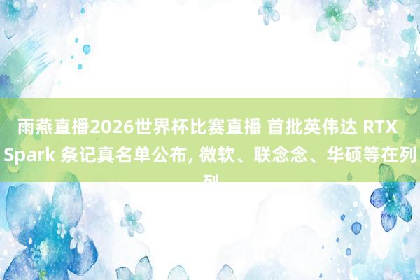 雨燕直播2026世界杯比赛直播 首批英伟达 RTX Spark 条记真名单公布, 微软、联念念、华硕等在列