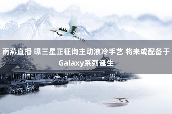 雨燕直播 曝三星正征询主动液冷手艺 将来或配备于Galaxy系列诞生