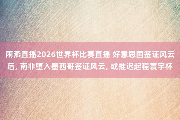 雨燕直播2026世界杯比赛直播 好意思国签证风云后, 南非堕入墨西哥签证风云, 或推迟起程寰宇杯