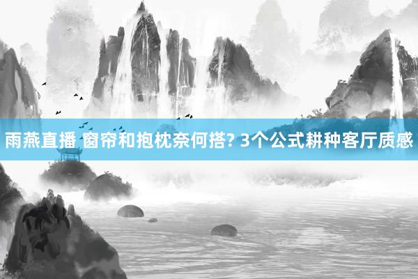雨燕直播 窗帘和抱枕奈何搭? 3个公式耕种客厅质感