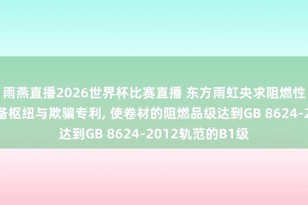 雨燕直播2026世界杯比赛直播 东方雨虹央求阻燃性防水卷材过甚制备枢纽与欺骗专利, 使卷材的阻燃品级达到GB 8624-2012轨范的B1级