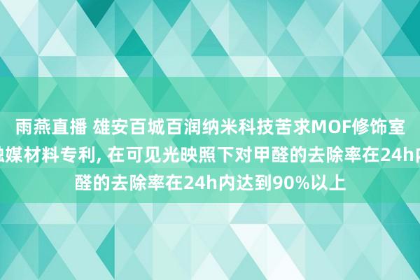 雨燕直播 雄安百城百润纳米科技苦求MOF修饰室内空气净化光触媒材料专利, 在可见光映照下对甲醛的去除率在24h内达到90%以上