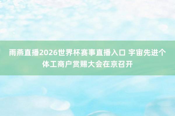 雨燕直播2026世界杯赛事直播入口 宇宙先进个体工商户赏赐大会在京召开