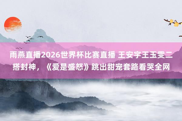 雨燕直播2026世界杯比赛直播 王安宇王玉雯二搭封神，《爱是盛怒》跳出甜宠套路看哭全网