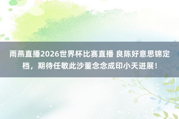 雨燕直播2026世界杯比赛直播 良陈好意思锦定档，期待任敏此沙董念念成印小天进展！