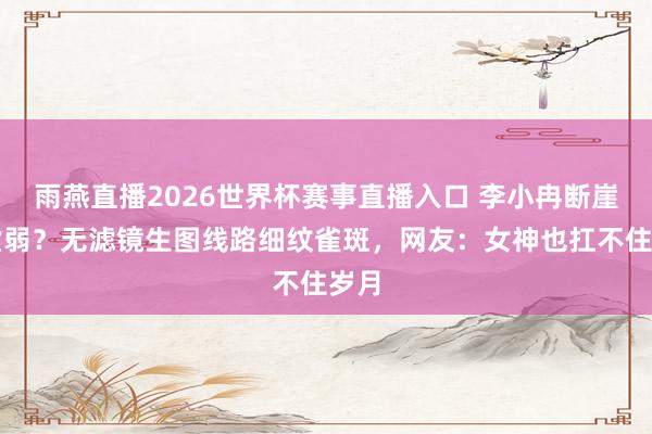 雨燕直播2026世界杯赛事直播入口 李小冉断崖式虚弱？无滤镜生图线路细纹雀斑，网友：女神也扛不住岁月