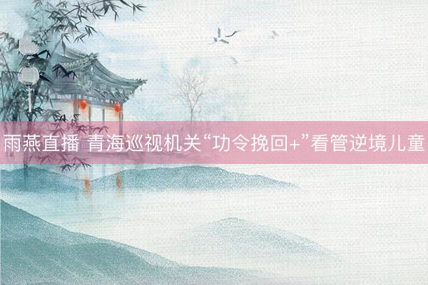 雨燕直播 青海巡视机关“功令挽回+”看管逆境儿童