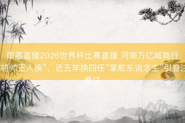 雨燕直播2026世界杯比赛直播 河南万亿城商行“将帅王人换”，近五年换四任“掌舵东说念主”引眷注