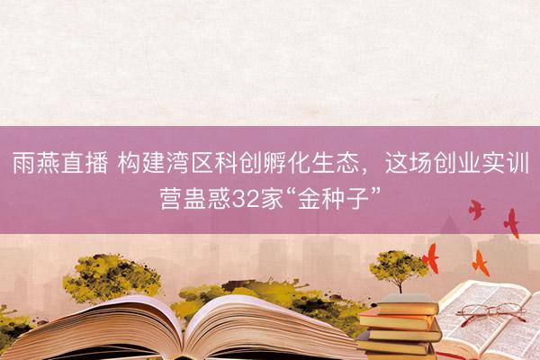 雨燕直播 构建湾区科创孵化生态，这场创业实训营蛊惑32家“金种子”