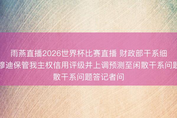 雨燕直播2026世界杯比赛直播 财政部干系细腻同道就穆迪保管我主权信用评级并上调预测至闲散干系问题答记者问