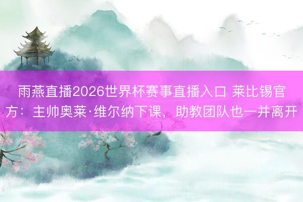 雨燕直播2026世界杯赛事直播入口 莱比锡官方：主帅奥莱·维尔纳下课，助教团队也一并离开